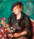 Seated Woman with Floral Arrangement by American School, Oil on canvas, offered Apr 2013