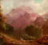 Josef Thoma, Alpine Landscape With Traveler, Oil on canvas