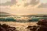 Josef M. Arentz, Sunrise Seascape, Oil on canvas