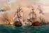 The British Battleship Vanguard Attacking the Spanish Armada by British School, Oil on canvas, offered Apr 2013