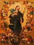 Austrian School, The Virgin Within a Floral Wreath
