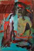 Frank Auerbach, Expressive Portrait of a Woman (JYM Seated), Oil on canvas