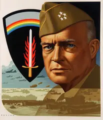 Dwight David Eisenhower by Howard Koslow, 1984, Acrylic on cold press illustration board, offered Sep 2012