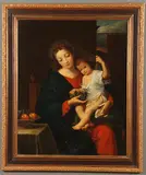 Pierre Mignard, Madonna of the Grapes, Oil on canvas laid down on board