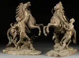 Guilaume Coustou, A Pair of Marley Horses, Bronze with verdi gras patina