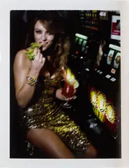Ellen von Unwerth, Royal Flush, Elizabeth Hurley, Las Vegas, 2001, Fujifilm FP-100C instant print, taken with a Polaroid camera