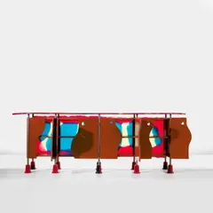 Gaetano Pesce, Prototype sideboard, circa 2002, Resin, painted wood, painted steel