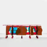Prototype sideboard by Gaetano Pesce, circa 2002, Resin, painted wood, painted steel, sold May 2024