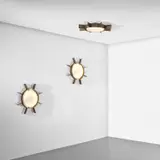 Gio Ponti, Set of three 'Sole' ceiling or wall lights, from Istituto Gallini, Voghera, circa 1957, Brass, acrylic