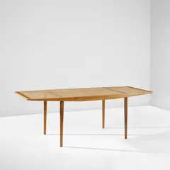 Martin Eisler, Dining table, 1960s, Caviúna, cane, glass