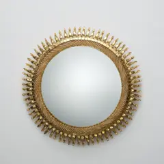 Line Vautrin, 'Soleil torsadé' mirror, circa 1960, Talosel resin, coloured mirrored glass, convex mirrored glass
