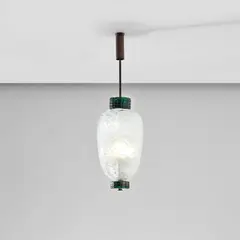 Tomaso Buzzi, Ceiling light, model no. 5220, circa 1933, Glass, iridescent and coloured glass, brass