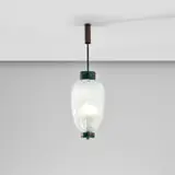 Tomaso Buzzi, Ceiling light, model no. 5220, circa 1933, Glass, iridescent and coloured glass, brass