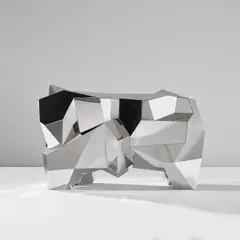 Mattia Bonetti, 'Polyhedral' chest of drawers, 2004, Stainless steel-covered wood