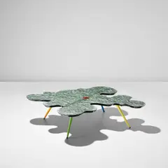 Alessandro Mendini, 'Ondoso' coffee table, 1979, Plastic-laminated wood, painted wood, painted steel, rubber