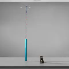 Unique monumental floor lamp, from Oblomov restaurant, Fukuoka, Japan by Shiro Kuramata, 1989, Acrylic resin, anodised aluminium, synthetic roses, sold May 2024