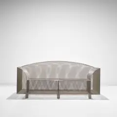 Shiro Kuramata, Early 'How High the Moon' two-seater sofa, designed 1986, produced 1987, Nickel-plated steel mesh, nickel-plated steel
