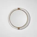 Venini, Mirror, model no. 69, circa 1939, A treccia glass, mirrored glass, brass