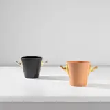 Pair of large 'Lesbos' planters by Elizabeth Garouste and Mattia Bonetti, circa 1996, Glazed ceramic, sold May 2024