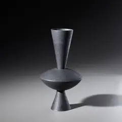 Hans Coper, 'Digswell' composite form, circa 1968, Stoneware, black glaze over an incised body