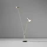 Gino Sarfatti, Adjustable floor lamp, model no. 1049/N, circa 1951, Painted steel, painted aluminium, marble, brass
