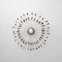 Line Vautrin, Rare 'Monaco' mirror, circa 1960, Talosel resin, coloured mirrored glass, convex mirrored glass, brass