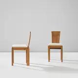 Carlo Scarpa, Pair of rare chairs, 1935-1937, Cherry, fabric