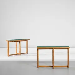 Carlo Scarpa, Two rare console tables, 1935-1937, Cherry, beech, plastic laminate-covered wood