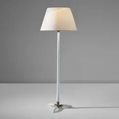 Carlo Scarpa, Floor lamp, model no. 527, circa 1942, Lattimo a torciglione glass, brass, paper shade