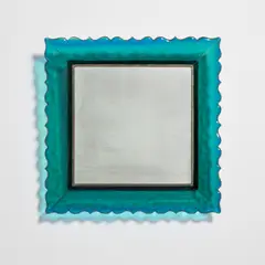 Carlo Scarpa, Mirror, model no. 77, circa 1939, Iridato glass, mirrored glass, brass
