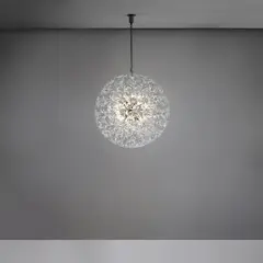 Monumental ceiling light, from the 'Esprit' series by Venini, circa 1966, Glass, chrome-plated steel, chrome-plated brass, sold Nov 2024