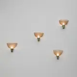 Carlo Scarpa, Set of four wall lights, model no. 442, circa 1936, Corroso coloured glass, brass