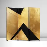 Katsu Hamanaka, Rare three-panel screen, circa 1931, Lacquered wood with gold leaf, brass