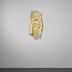 Wall-mounted panel by Max Ingrand and Bernard Dunand, circa 1960, Moulded and sandblasted glass, lacquered and gilded wood, brass, sold Nov 2024