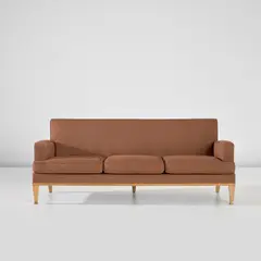Jacques Quinet, Sofa, circa 1948, Sycamore, fabric, brass