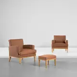 Jacques Quinet, Pair of armchairs and ottoman