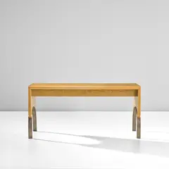 Eugène Printz, Desk, circa 1934, Oak, oak-veneered wood, patinated steel