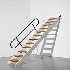 Le Corbusier, Staircase, designed for l'Unité d'Habitation, circa 1948, Pine, painted wood, painted steel