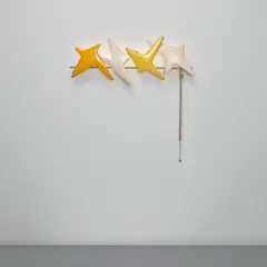 Unique wall light by Angelo Lelii, circa 1952, Painted brass, enamelled brass, brass, sold Nov 2024