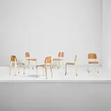 Jean Prouvé, Set of six 'Semi-metal' chairs, model no. 305