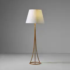 Peder Moos, 'Debut' floor lamp, circa 1953, Brazilian rosewood, boxwood, paper shade
