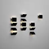 Charlotte Perriand, Set of twelve adjustable wall lights, from Les Arcs ski resort, Savoie, designed 1963, executed 1970s, Painted steel, acrylic