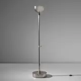 Maison Desny, Adjustable floor lamp, circa 1930, Nickel-plated brass, glass