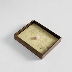 Rose Adler, Letter tray, circa 1930, Macassar ebony-veneered wood, shagreen, rose quartz