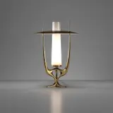 Max Ingrand, Table lamp, circa 1955, Opalino glass, brass