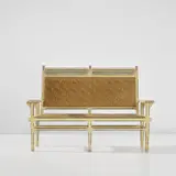 Ernesto Basile, Sofa, from the 'Carretto Siciliano' series, circa 1906, Painted wood, oak, rush