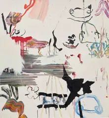 Fiona Rae, Untitled (white), 1990, acrylic on canvas