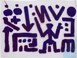 A. R. Penck, Big Operator, 1994, acrylic on polythene