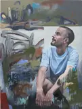 Conor Harrington, Every Day I Wake Up And Think Of My Building, 2006, spray paint and oil on canvas laid down on board