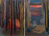 Jiří Hauschka, Forget Me, 2019, acrylic on canvas, diptych